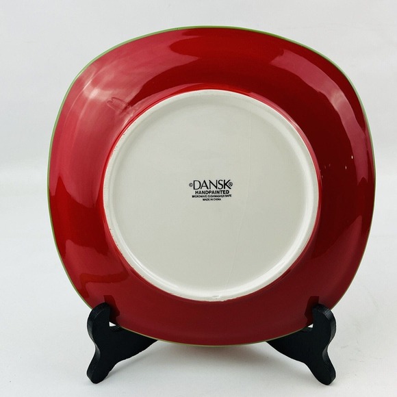 Dansk Caribe Aruba Orange Square Salad Plate 8.75" Yellow Green Red - Picture 2 of 4